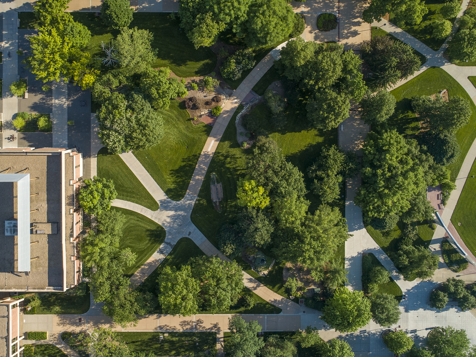 Aerial image above City Campus at the University of Nebraska–Lincoln. [Craig Chandler | University Communication]