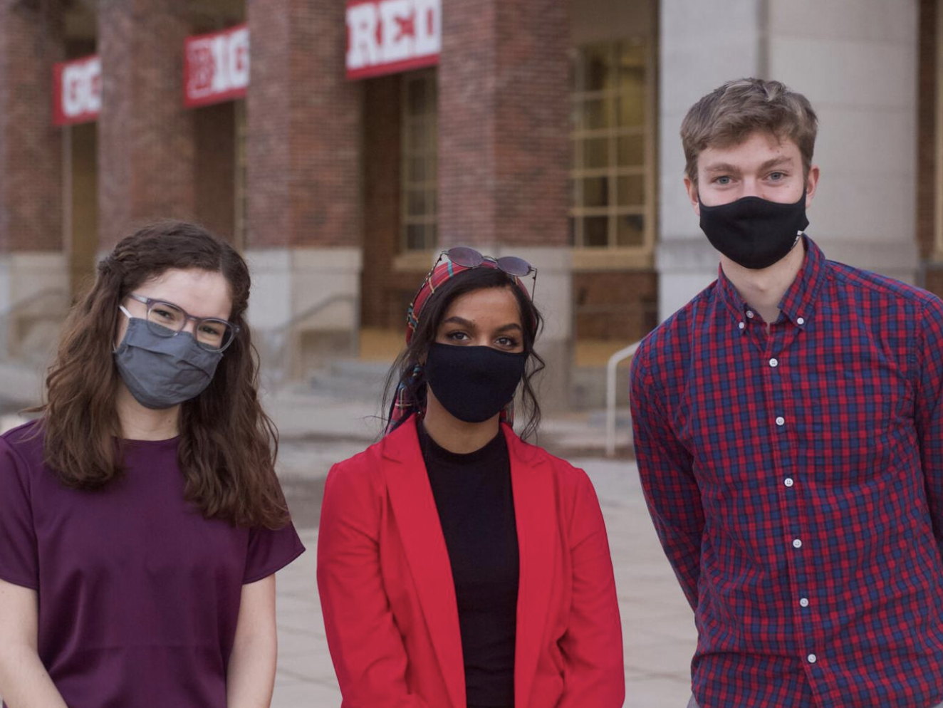 Taylor Jarvis, Batool Ibrahim and Patrick Baker (left to right) are ready to take on the 2021-22 term. [photo by Adeline Burger | Daily Nebraskan] 