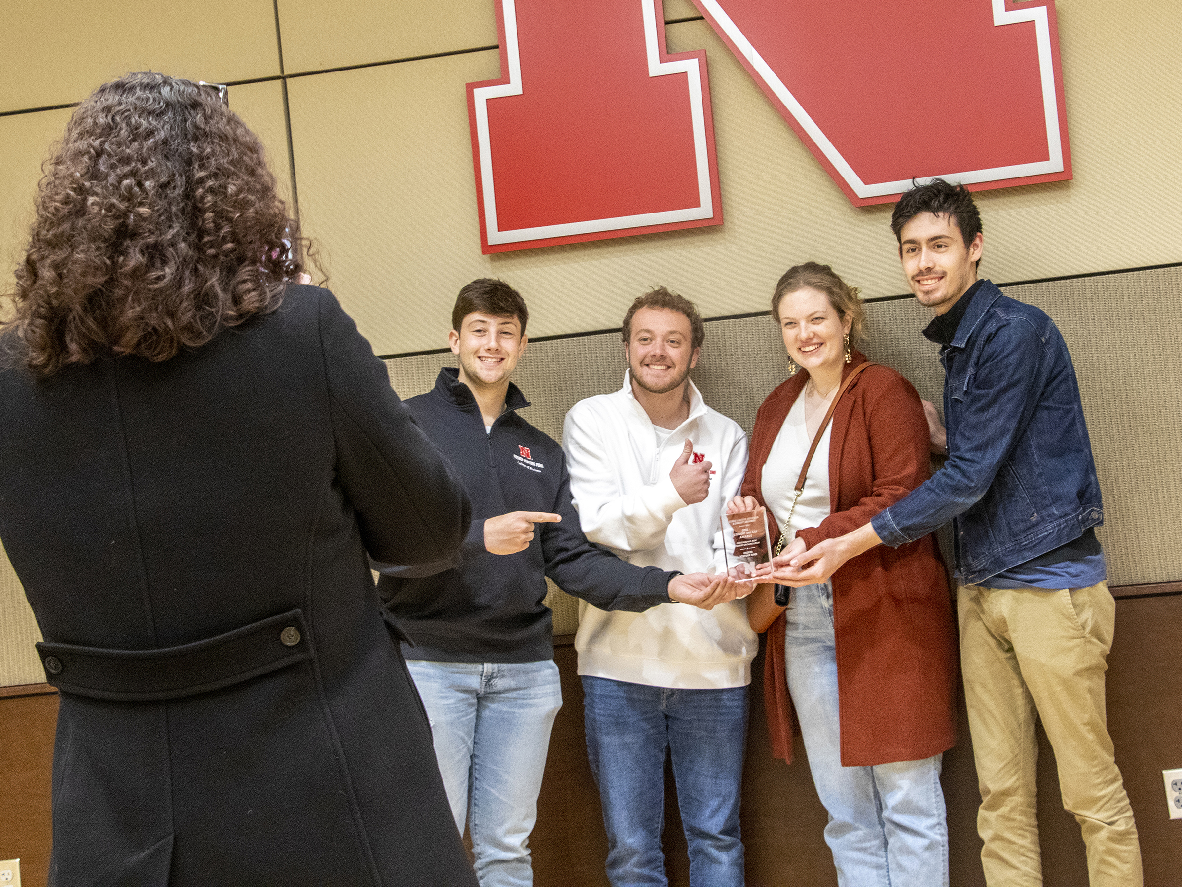 Husker Venture Fund won the Outanding New Student Organization Award at the Student Impact Awards on April 14, 2022. [Mike Jackson | Student Affairs]