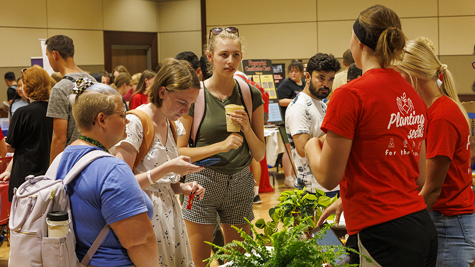 Horticulture Club officers and members speak with students during the Spring Club Fair on January 31, 2023. [Mike Jackson | Student Affairs Marketing and Communication] 
