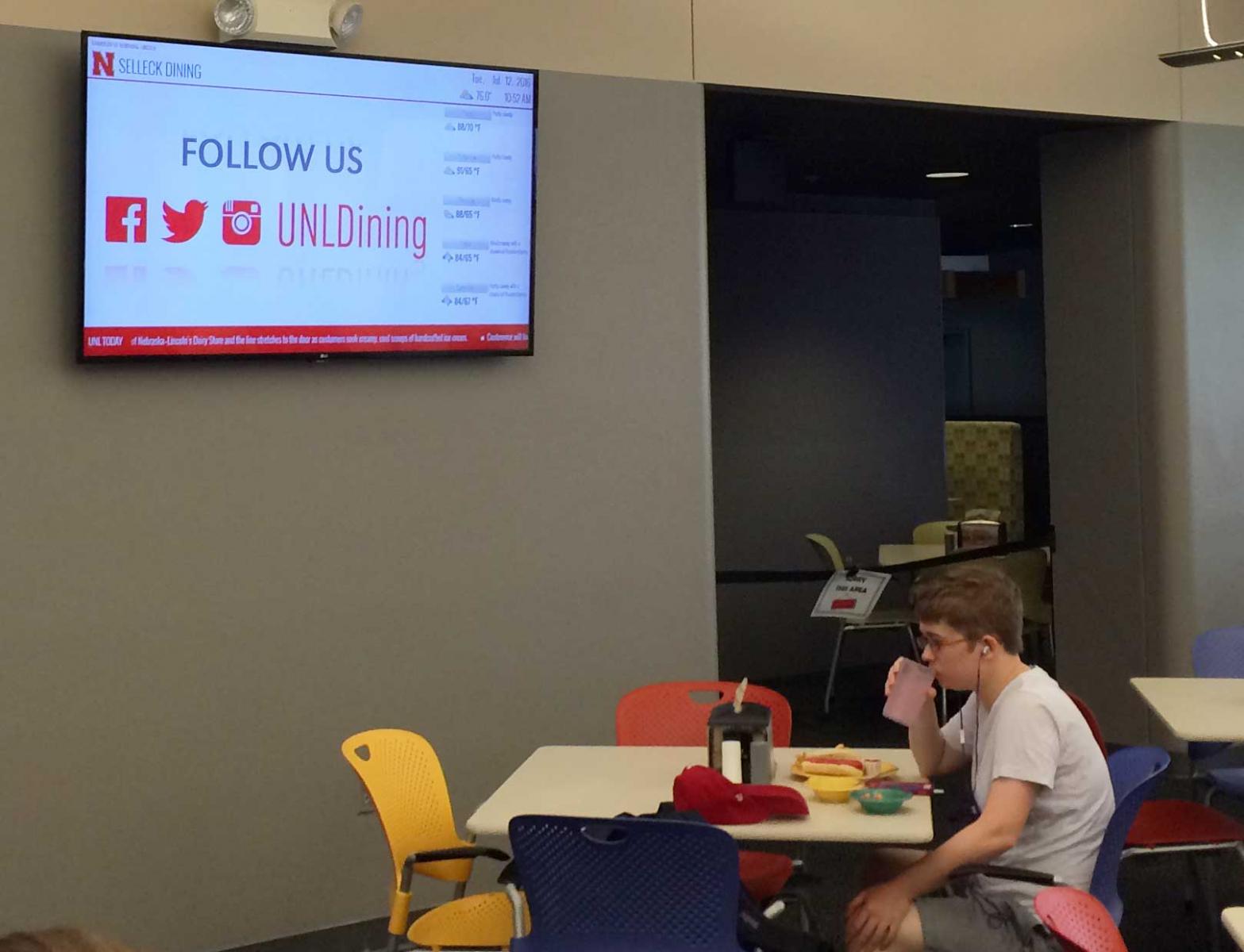 Digital Sign in Selleck Dining Hall
