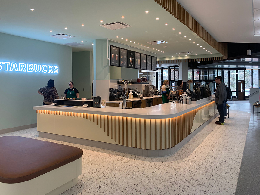 A new Starbucks location anchors the recently renovated 2nd level inside the Nebraska East Union.