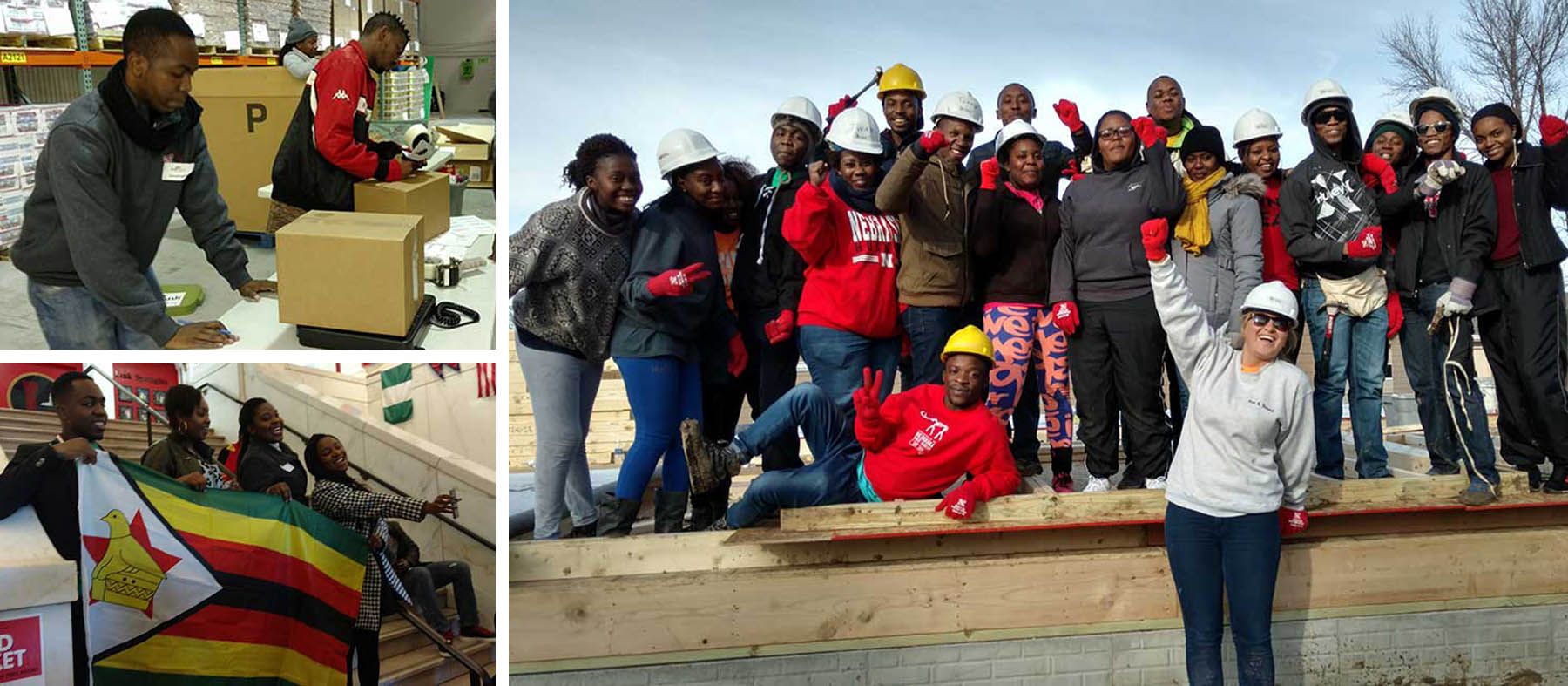 SUSI students from Africa participate in volunteer projects for Habitat for Humanity and a food bank