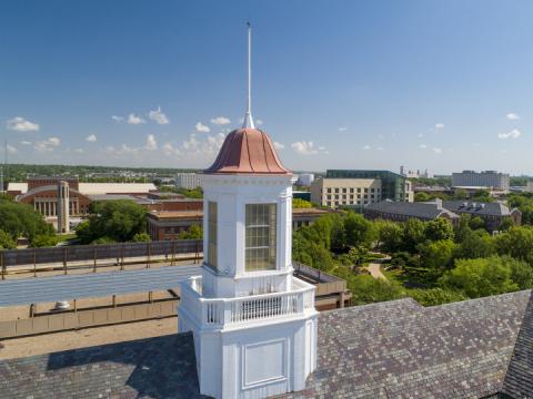 Birds-eye view over campus.