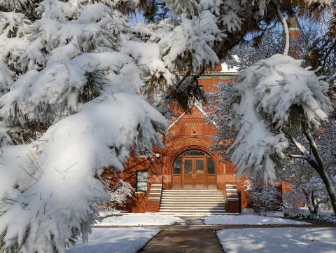 Snow storm leaves campus unseasonably beautiful. [Photo by Craig Chandler | University Communication]