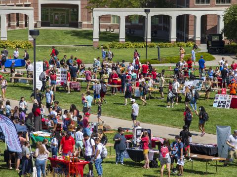 More than 120 recognized student organizations (RSOs) will be showcased at two Club Fairs on Aug 24 & 25, 2022 at the University of Nebraska–Lincoln. [Mike Jackson | Student Affairs] 