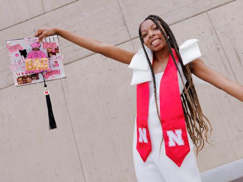 Omaha's Cherish Perkins will graduate May 14 with a degree focused on fashion merchandising. 