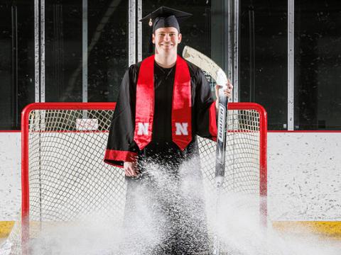 Alex Cathcart came to Nebraska to pursue a hockey career, but he scored with a mathematics degree from the University of Nebraska–Lincoln. 
