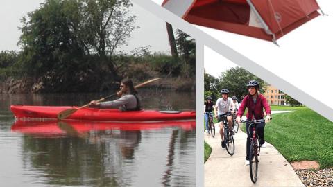 Canoes, tents, and bikes for sale