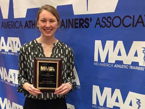 Kate Suelter, recipient of the Mid-America Athletic Trainers’ Association post-professional scholarship.