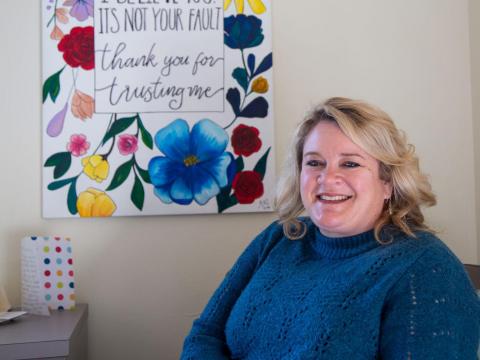 Melissa Wilkerson, UNL victim advocate, poses for a portrait in her office in the Nebraska Union on Thursday, Nov. 7, 2019, in Lincoln, Nebraska. | Daily Nebraskan