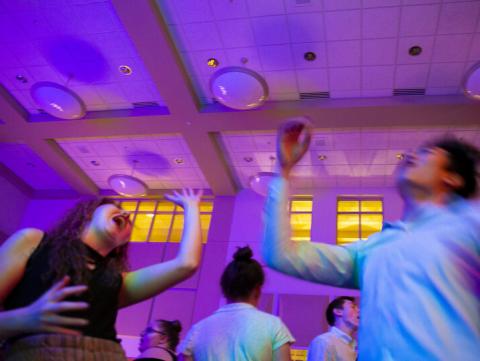 Students dance during the university's first Rainbow Ball, which was held in 2019. [Troy Fedderson | University Communication ]