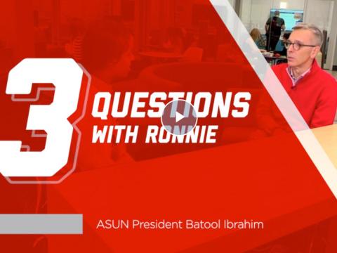 Video: 3 Questions with Ronnie — ASUN President Batool Ibrahim