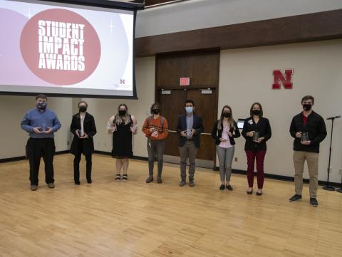 Winners of the Student Impact Awards were announced April 15, 2021 at the University of Nebraska-Lincoln [ Mike Jackson | Student Affairs ] 