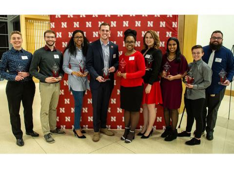 2019 Student Luminary Award recipients at the University of Nebraska-Lincoln