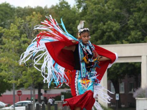 Native American dancing at OASIS kick off at the University of Nebraska