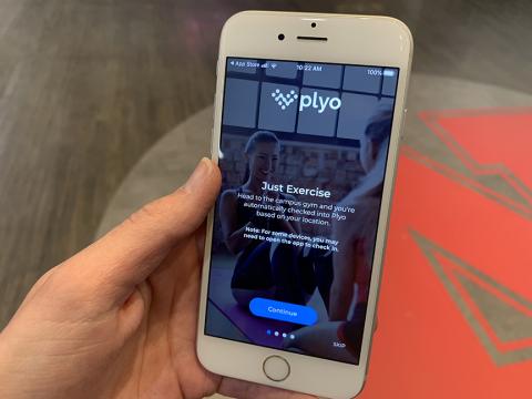 PLYO app showing on a smartphone screen.