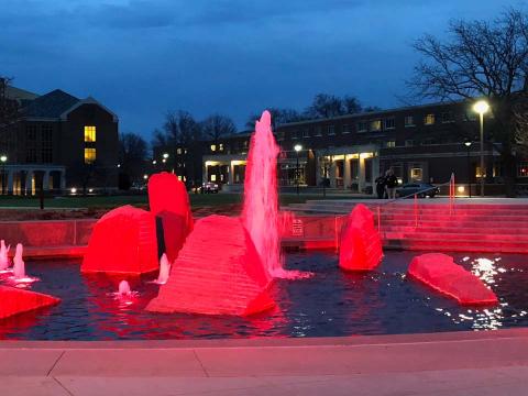 Broyhill Fountain it red
