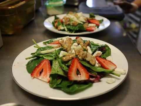 Strawberry salad prepared as part of a dining competition