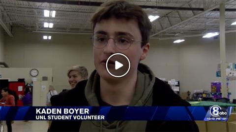 [KLKN-TV] Kaden Boyer, UNL student volunteer