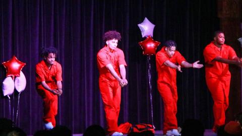 Students perform at the annual Stroll-Off competition.