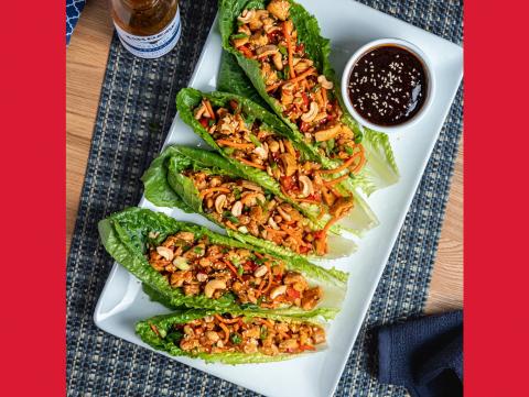 Teriyaki Chicken Lettuce Wraps with Rice is a menu option for the Meal Kits available on August 16.