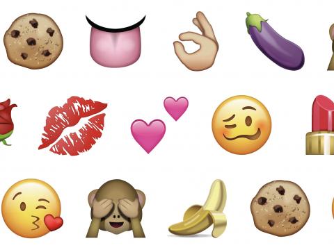 an array of emojis.