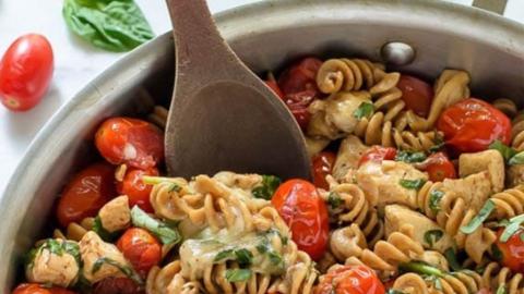 Caprese Chicken Pasta is one of the entrees for the meal kits on March 25, 2024.