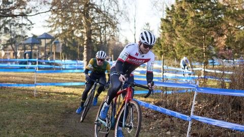 Dillon McNeill competes in a cycling race. Photo courtesy of CXHairs.
